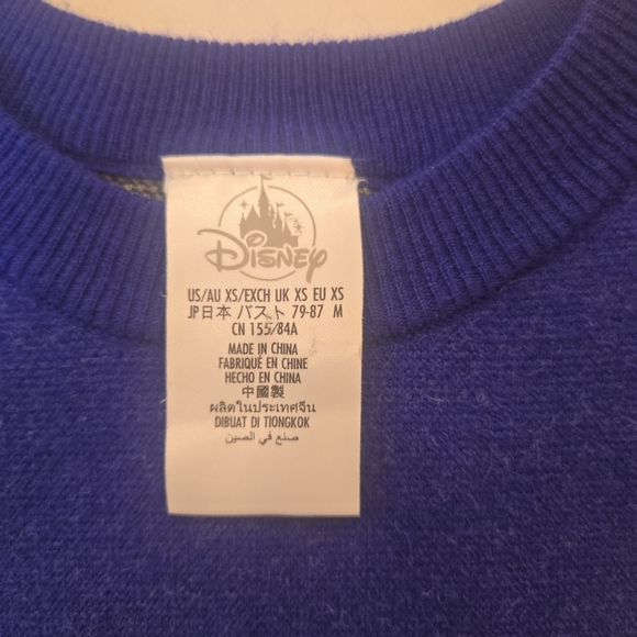 VTG Disney Angry Jumping Donald Duck Crewneck Pullover Sweater Unisex XS Blue - Picture 2 of 9